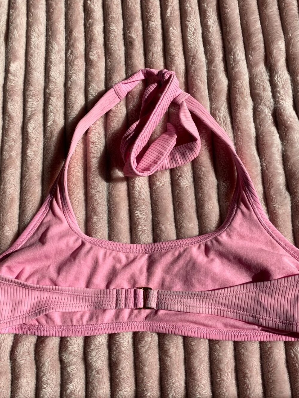 Pink Ribbed Bikini Top - Picture 3 of 6